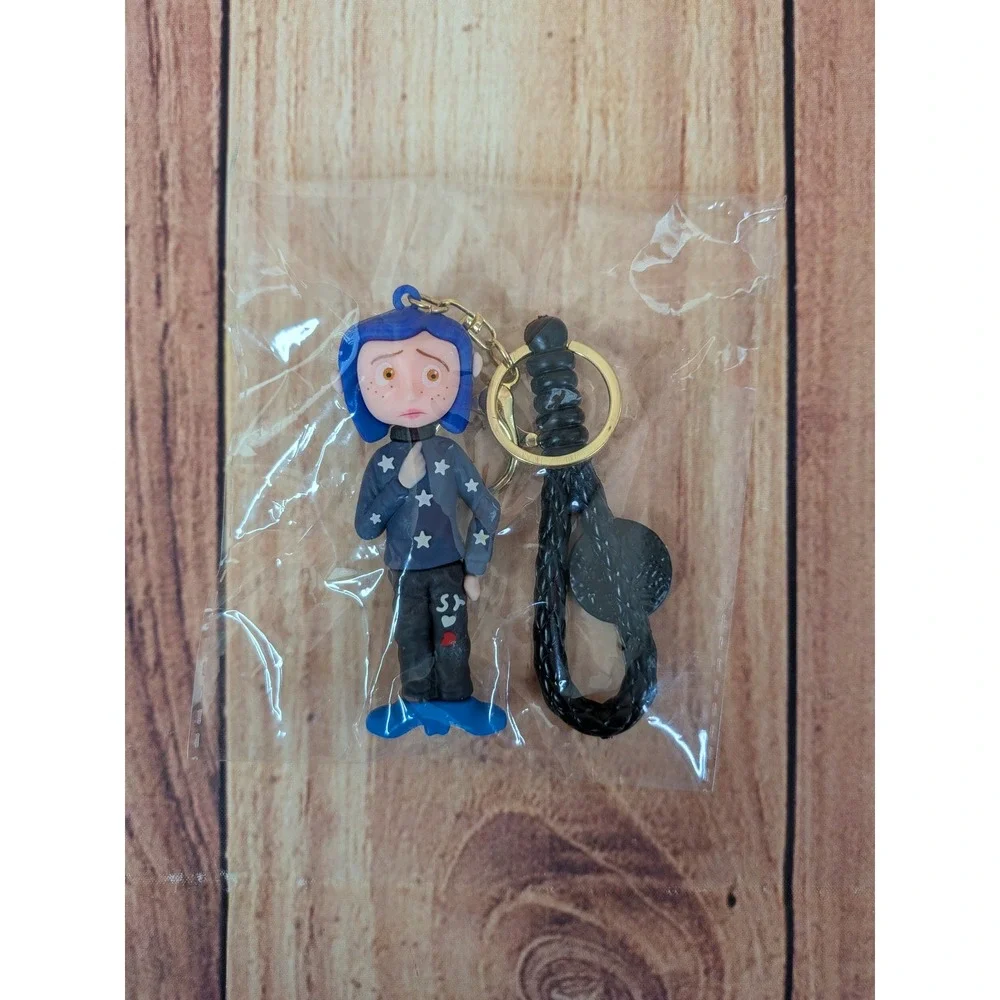 Coraline Mood Doll Button Eyes 3D Keychain - Charm Fantasy Movie‎ Character